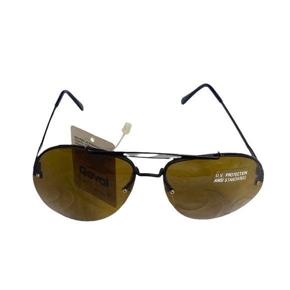 Polaroid Royal Vintage Sunglasses Black Aviator Polarizing UV Glare NEW - Picture 7 of 8